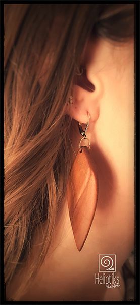 Modèle original, grande feuille Yin/Yang en cerisier.