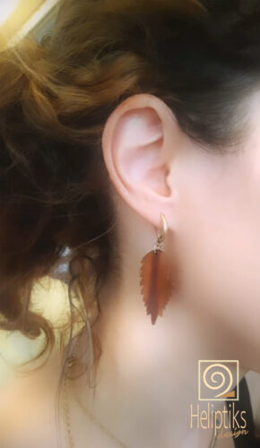 Boucles d’oreilles en bois de cerisier, élégance naturelle artisanale